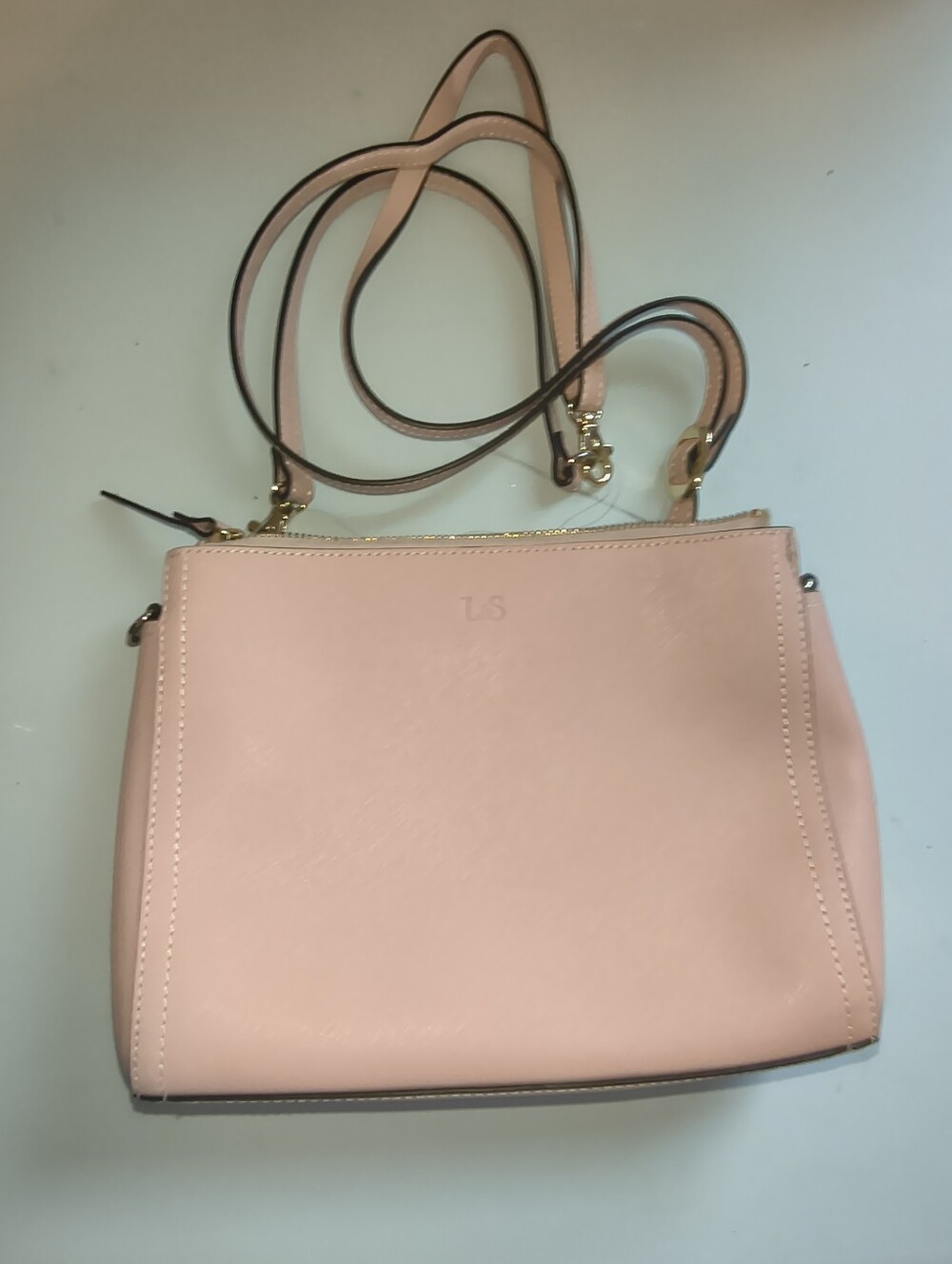 Lo & Sons Blush Pink Crossbody Bag with Gold Hardware